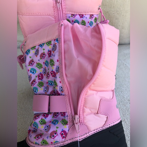 Snow Boots Dream Pairs Big Girl Mid Calf waterproof insulation boots pink size 3 - Picture 7 of 15